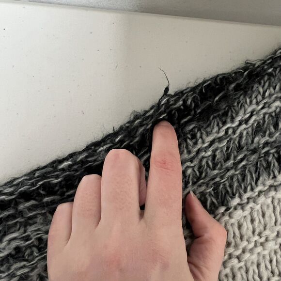 Wooden Ships Lagenlook Cardigan S/M Chunky Knit Striped Mohair Wool Open Front - Picture 12 of 13